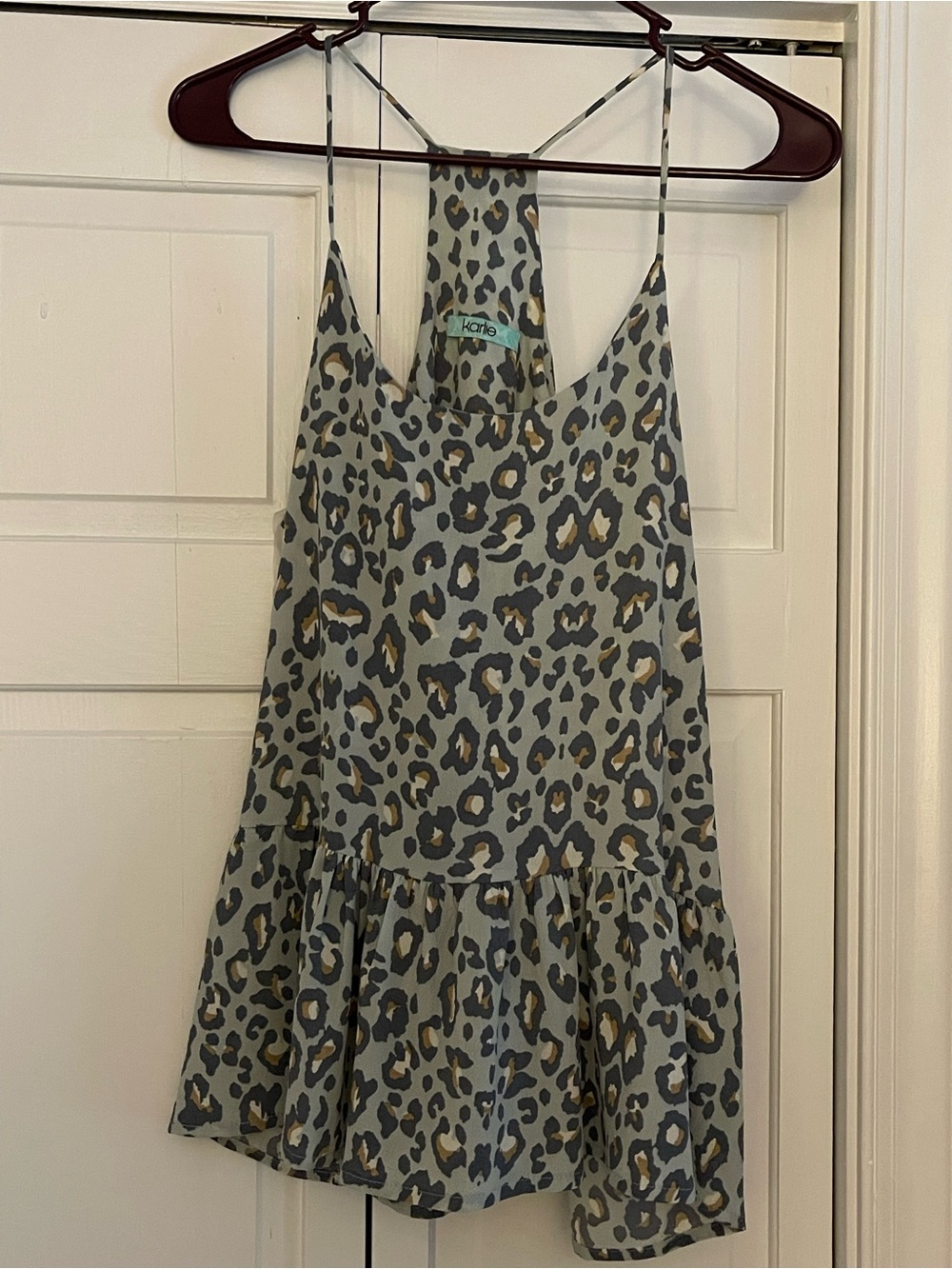 Karlie Light Gray Leopard Print Tank Top